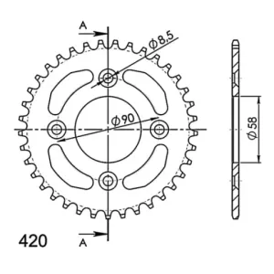 Corona Supersprox Aluminio Honda 420 x 37