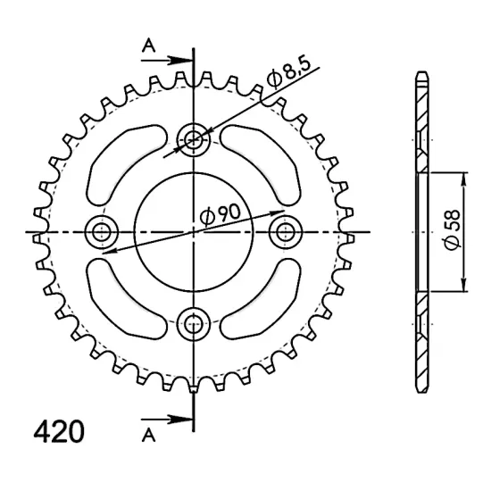 Corona Supersprox Aluminio Honda 420 x 37
