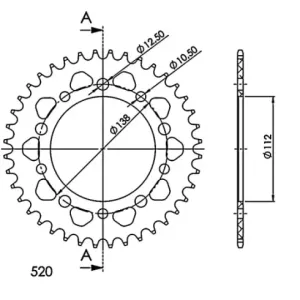 Corona Supersprox Aluminio Yamaha 520 x 39