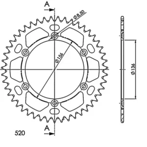 Corona Supersprox Aluminio Roja 47 D