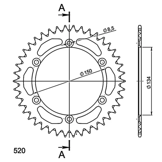 Corona Supersprox Aluminio Kawasaki 520 x 42