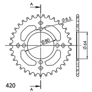 Corona Supersprox Aluminio Yamaha 420 x 35