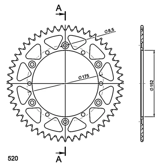 Corona Supersprox Aluminio Yamaha 520 x 51