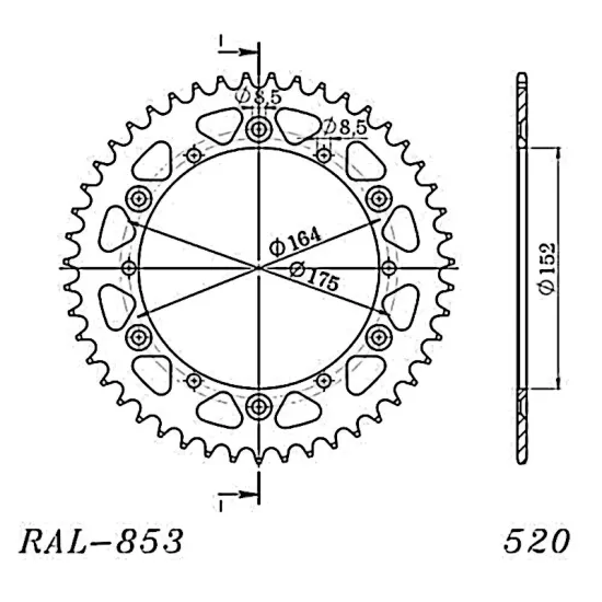 Corona Supersprox Aluminio Yamaha 520 x 52