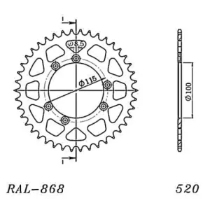 Corona Supersprox Aluminio Gas Gas 520 x 44