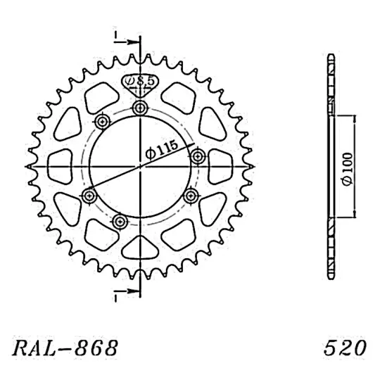 Corona Supersprox Aluminio Gas Gas 520 x 44