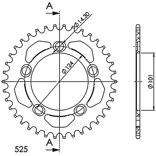 Corona Supersprox Aluminio KTM 525 x 38