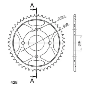 Corona Supersprox acero Yamaha 428 x 47