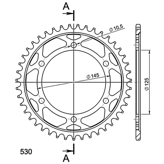 Corona Supersprox acero Yamaha 530 x 43