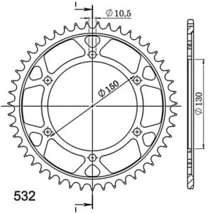 Corona Supersprox acero Yamaha 532 x 47