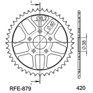 Corona Supersprox acero Rieju 420 x 44