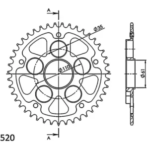 Corona Supersprox Stealth Negra 520 x 43