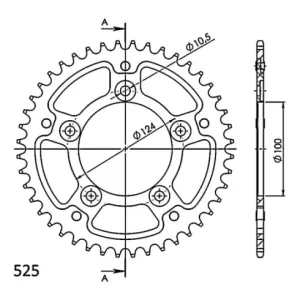 Corona Supersprox Stealth Negra Ducati 525 x 44