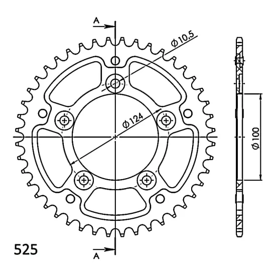 Corona Supersprox Stealth Negra Ducati 525 x 46