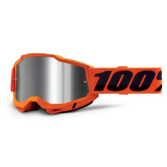 Gafas motocross 100% accuri2 naranja plata espejo
