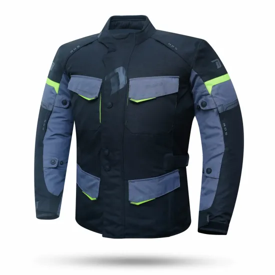 Chaqueta Moto Degend Travel Negra Gris fluor