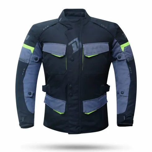Chaqueta Moto Degend Travel Negra Gris fluor