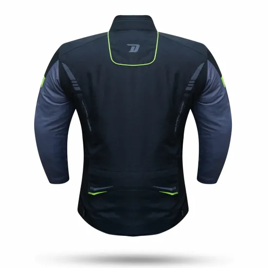 Chaqueta Moto Degend Travel Negra Gris fluor