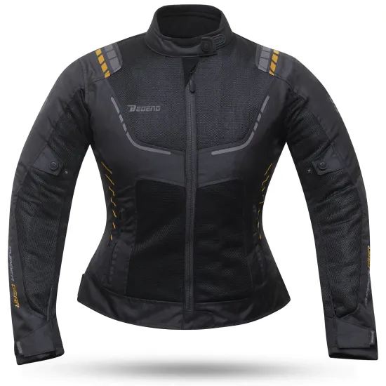 Chaqueta Moto Degend Breeze Evo Mujer Negro Oro