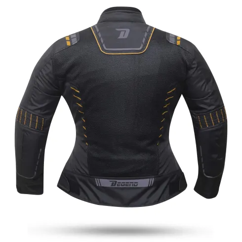 Chaqueta Moto Degend Breeze Evo Mujer Negro Oro
