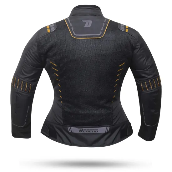 Chaqueta Moto Degend Breeze Evo Mujer Negro Oro
